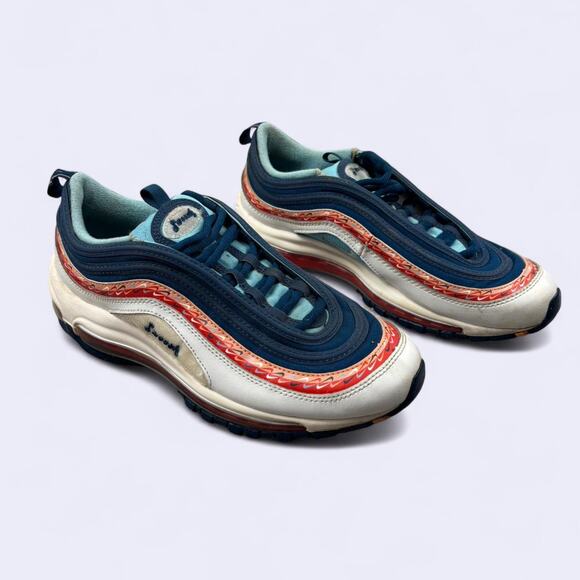 Nike Air Max 97 Size 7Y W8.5 Blue White Swoosh - Picture 1 of 8